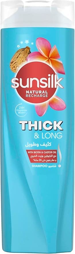 Sunsilk Shampoo Biotin & Castor oil for thick and long hair 350ml