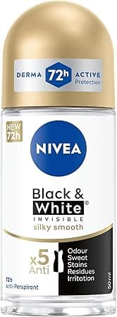 NIVEA Antiperspirant Roll-on for Women, Black & White Invisible  50ml