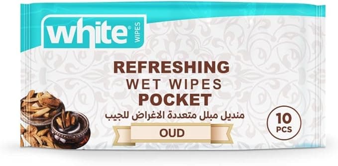 White pocket Wipes Diff types 10 Pc