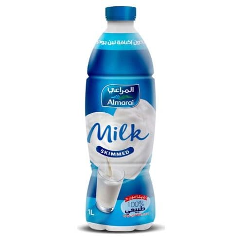 Almarai Skimmed Milk Plastic Bottle 1L