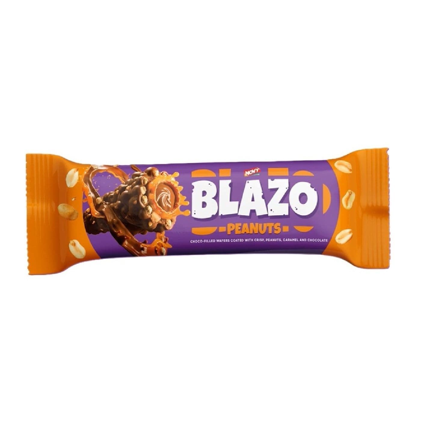 Blazo Wafer Choco Filled & Coated With Peanuts, Crispy, Caramel And Chocolate 1 Pcs
