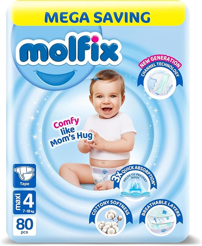 Molfix Baby Diapers Maxi Size 4-80 PCs