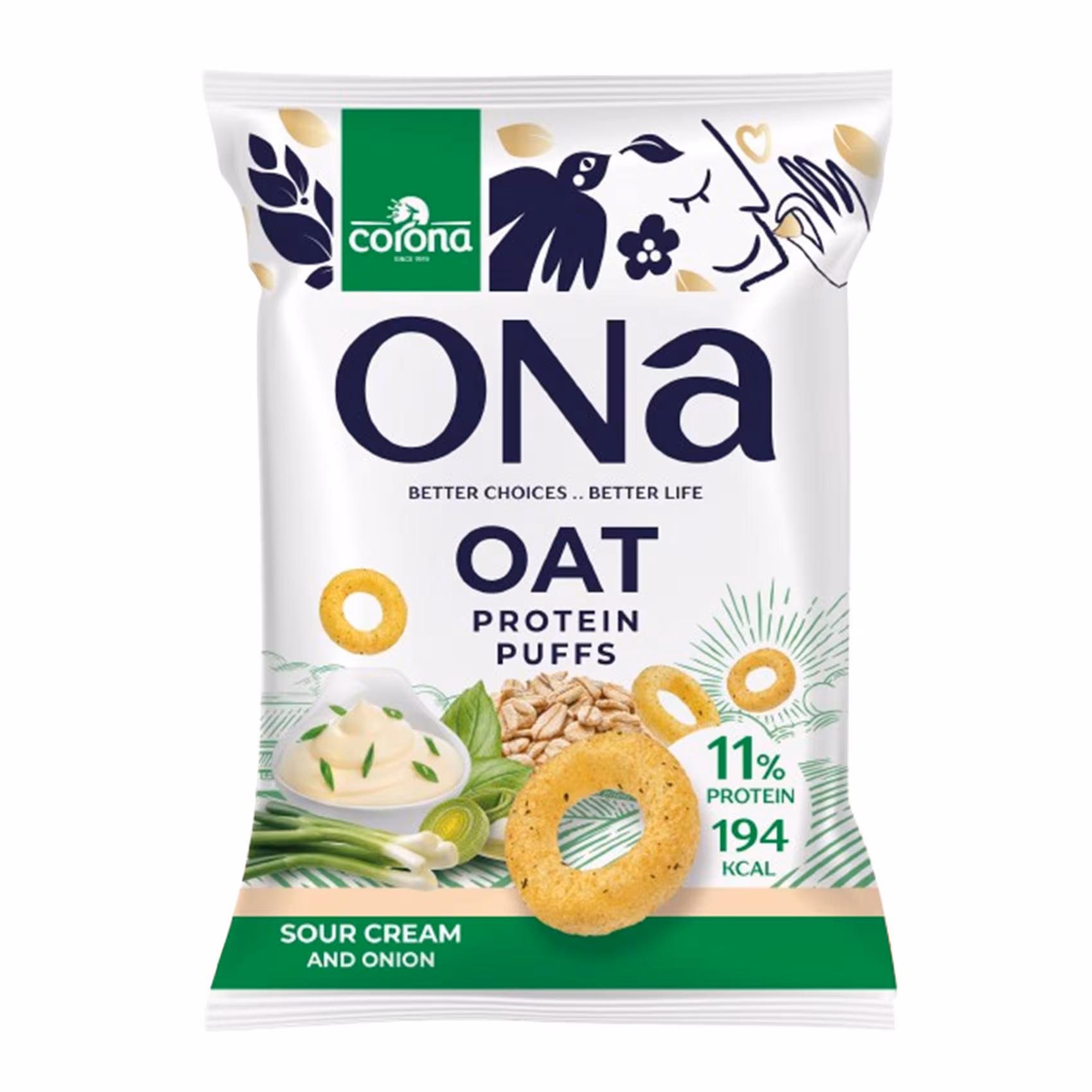 ONA Oat Protein Puffs Sour Cream & Onion