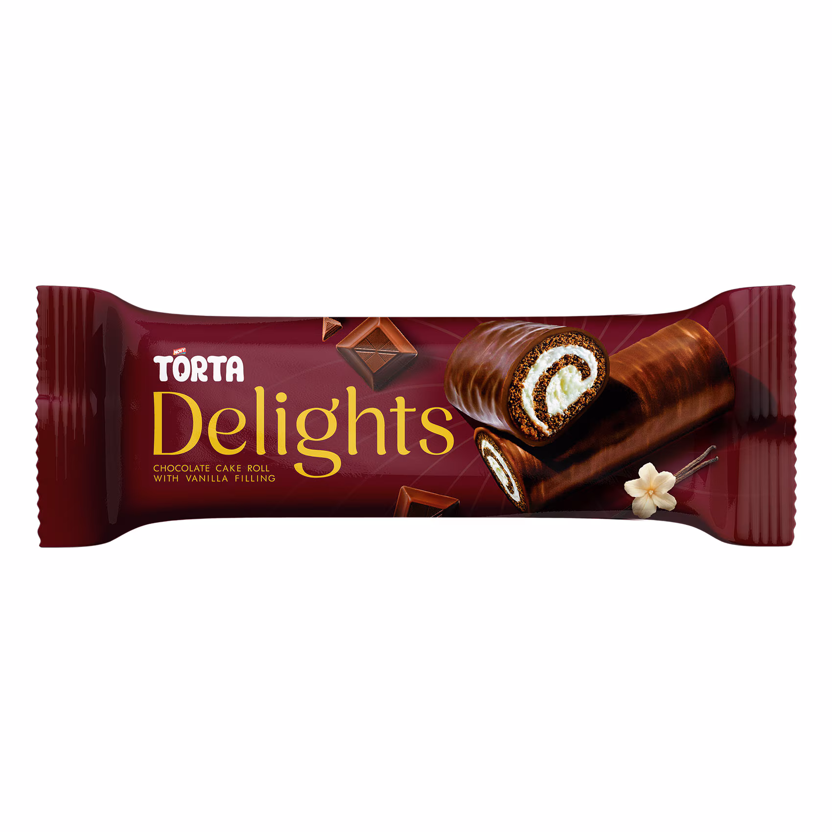 Torta Delights Chocolate Cake Roll with Vanilla Filling