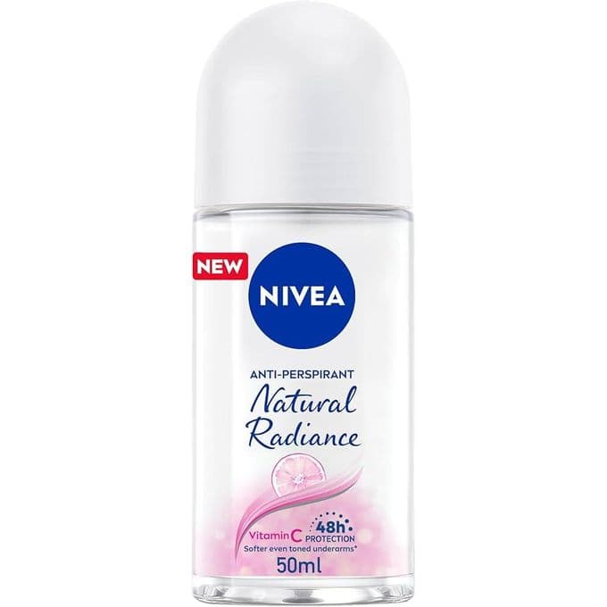 NIVEA Antiperspirant Roll-on for Women, 48h Protection, Natural Radiance, 50ml