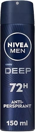 NIVEA MEN Antiperspirant Spray for Men, DEEP Black Carbon Antibacterial, 150ml